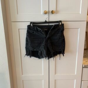 American Eagle Outfitters Black Distressed Jean Shorts